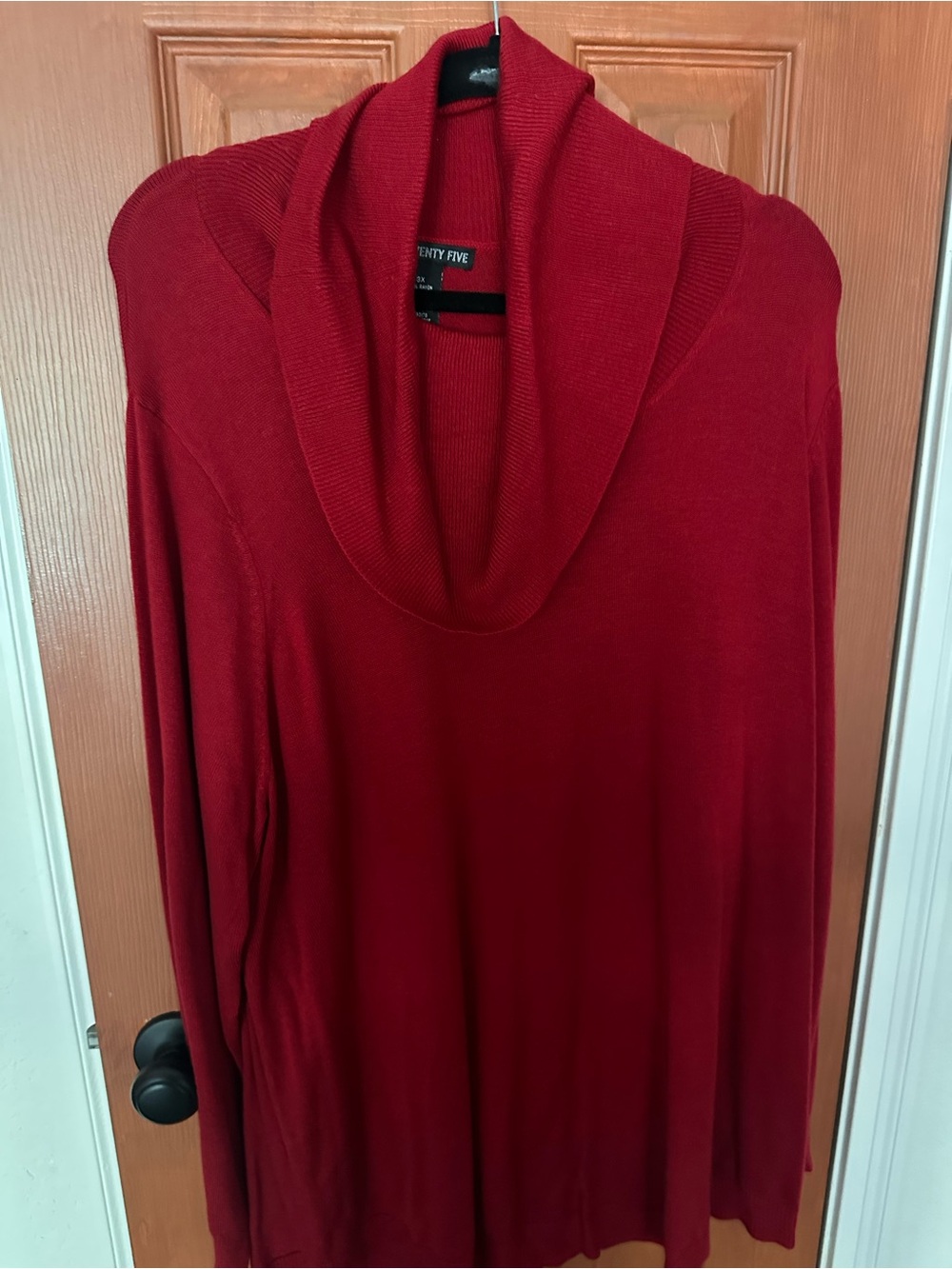 Women’s  Deep Red Cowl Neck Sweater by Two Twenty Five